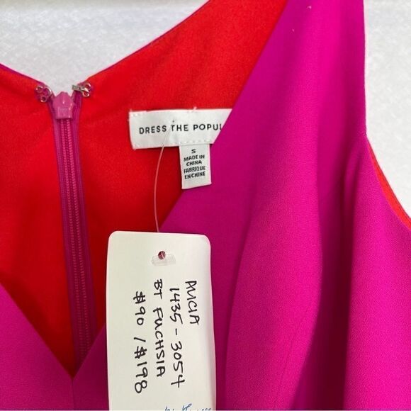 DRESS the Population Alicia Color block Fit and Flare Party Dress S - Picture 2 of 5